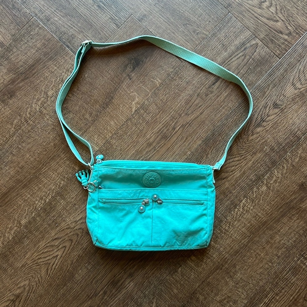 Kipling New Angie Nylon Crossbody Bag Turquoise